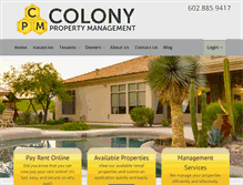 Tablet Screenshot of colonypropertymanagement.com